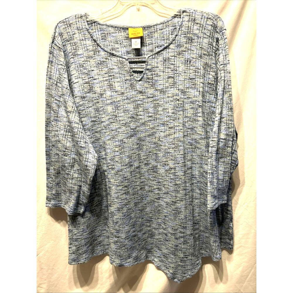 Ruby Rd Tunic Sweater Ladies 3x Blue Light Weight Asymmetrical Streetwear Boho
